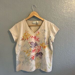 Chico’s • Japanese Floral Short Sleeve T-Shirt
